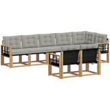  Set vanjskih sofa 8 kom. Bijela i svjetlosiva Smeđa 306 x 128,5 x 73 cm | Shoptok.si