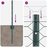  ograjni stebri 5 kosov U-kanal zelena 40 cm jeklo, šesterokotna ograja zelena 0.4x10 m jeklo | Shoptok.si