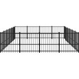  Zunanji pasji boks jeklo 22,58 m² - - črna - 92.65 - 582 x 388 x 100 cm - | Shoptok.si