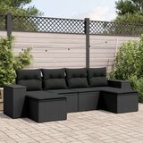vidaXL 6-dijelni set vrtnih sofa s jastucima crni od poliratana | shoptok.hr