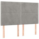  Krevet box spring s madracem LED svjetlosivi 140x200 cm baršun | shoptok.hr