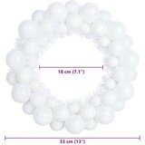 vidaXL Vijenci s božićnim kuglicama 2 pcs Bijelo 33 x 33 x 7 cm | shoptok.hr