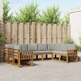  Set vanjskih sofa 9 kom. Prirodna i svijetlo siva Smeđa 304 x 187,5 x 73 cm | shoptok.hr