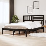 vidaXL posteljni okvir črn iz trdne borovine 120x190 cm 4FT | Shoptok.si