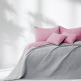 Restilo Rožnato/svetlo sivo prešito pregrinjalo iz mikrovlaken 240x260 cm Softa – | Shoptok.si