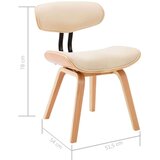 Jedilni stoli 4 kosi krem ukrivljen les in umetno usnje, (20699983) | Shoptok.si