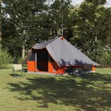 vidaXL družinski tipi šotor sivo in oranžno 8-osebni vodoodporen | Shoptok.si