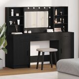  3-delna set za ličenje Črn inženirski les | Shoptok.si
