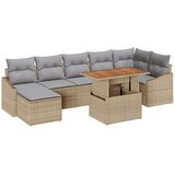  8-dijelni vrtni kauč set s jastučićima bež poli ratan | shoptok.hr