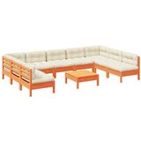  The Living Store Vrtna sedežna garnitura 10-delna z blazinami voščeno rjava - Vrtna Sedežna Garnitura, (21451774) | Shoptok.si