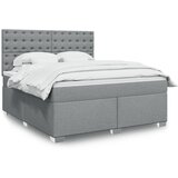 vidaXL Box spring postelja z vzmetnico svetlo siva 180x200 cm blago Cene
