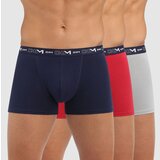 DIM COTTON STRETCH BOXER 3x - Men's boxers 3 pcs - dark blue - dark red - gray | Shoptok.si