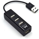 Ewent Hub Hub 4 x USB 2.0 Black - EW1123, (21733016) Cene