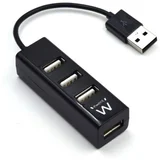 Hub Hub 4 x USB 2.0 Black - EW1123, (21733016)