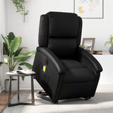 Maison Chic Električni masažni fotelj - Relax naslanjač s funkcijo vstajanja črno um. usnje, (22042546) | Shoptok.si