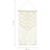  Zidna vješalica s makrameom 40 x 80 cm pamučna | shoptok.hr