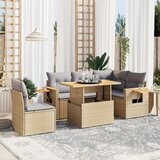 vidaXL 6-dijelni set vrtnih sofa s jastucima bež od poliratana | shoptok.hr