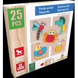Marionette Wooden Toys Drvena puzzle slagalica sa životinjama 14 × 14 cm Cene
