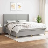  Krevet s oprugama i madracem svjetlosivi 200 x 200cm od tkanine | shoptok.hr