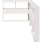  Knjižnica vzglavje L-oblike bela 75 cm trdna borovina | Shoptok.si