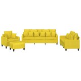  4-dijelni set sofa s jastucima svjetložuti od tkanine | shoptok.hr