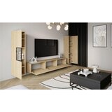 P & B Dnevni Regal Berlin Iii, Barva Hrasta, Osvetlitev, 3-Delni | Shoptok.si