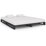 Maison Chic Posteljni okvir - Dvoposteljna postelja - Zakonska postelja iz palet siva trdna borovina 200x200 cm, (21694523) | Shoptok.si