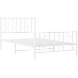 Metalni okvir kreveta uzglavlje i podnožje bijeli 107x203 cm | shoptok.hr