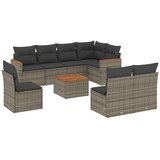  9-dijelni set vrtnih sofa od poliratana s jastucima sivi | shoptok.hr
