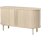 Unique Furniture Komoda u dekoru hrasta s kliznim vratima u prirodnoj boji 140x76x45 cm Meta – Cijene