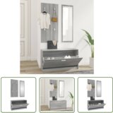 The Living Store 3 v 1 Komplet omaric za čevlje siva sonoma hrast inženirski les - Komplet Omaric Za Čevlje, (21744388) | Shoptok.si