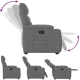 vidaXL Električni naslonjač tamnosivi tkanina od mikrovlakana | shoptok.hr