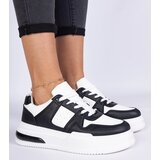 Gemre Black and white women's sneakers with thick sole Rossio | Shoptok.si