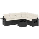  7-dijelni set vrtnih sofa od poliratana s jastucima crni | shoptok.hr