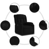  Električni naslonjač od tkanine crni | shoptok.hr