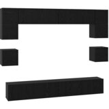  Set TV komoda 8 kom. Crni hrast Konstruirano drvo | shoptok.hr