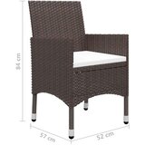  Jedilna garnitura 9-delna rjava | Shoptok.si