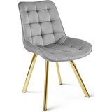  Okretna stolica SORIA 360, svijetlosivi baršun, zlatne metalne noge, set 3 kom | shoptok.hr