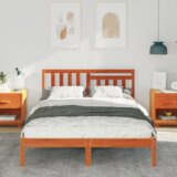  Konstrukcija postelje z vzglavjem Voskast rjav 120 x 200 cm, (5000127268) | Shoptok.si