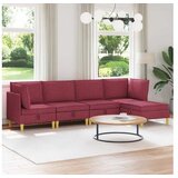 vidaXL 5-delna sedežna garnitura z shrambo, blago, rdeča | Shoptok.si