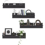  Zidne police 4 kom sjajne sive 80x11,5x18 cm konstruirano drvo | shoptok.hr