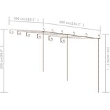  Vrtna pergola antikna smeđa 6 x 3 x 2,5 m željezna | Eponuda.com