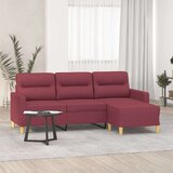  Kavč trosed s stolčkom za noge vinsko rdeč 180 cm blago, (20924554) Cene