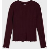 Sinsay Rebrasti slim fit džemper s ukrasnim volanima i viskozom | shoptok.hr