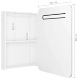 vidaXL led kopalniška omarica z ogledalom sijoče bela 60x11x80 cm | Shoptok.si