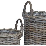  Košara za saksije s pohranom 2 pcs Siva Kubu Ratan - Siva | shoptok.hr
