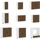 vidaXL Kuhinjska omara ""Kalmar"" z dvojnimi umivalniki Rjava hrast Inženirski les, (22094879) | Shoptok.si