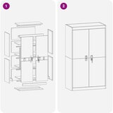 Ormarić Omarica za shranjevanje 2 pcs Bela 80 x 40 x 140 cm Jeklo, (5000152591) | Shoptok.si