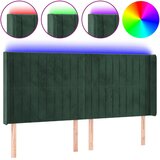  the living store led posteljno vzglavje temno zeleno 203x16x118/128 cm žamet - led vzglavje, (21487836) | Shoptok.si