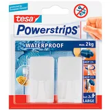 Tesa powerstrips Waterproof Zidna kukica (2 Kom., Plastika, Bijele boje)